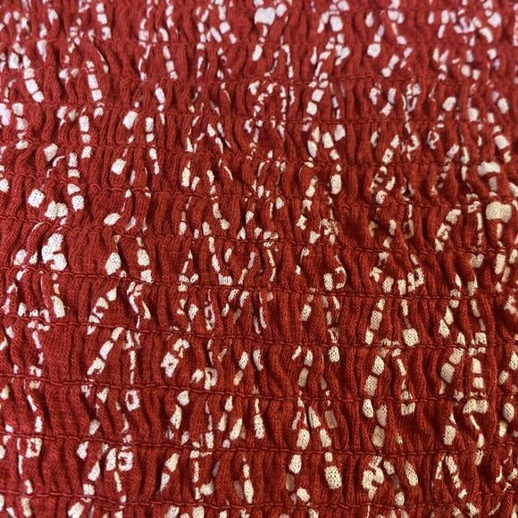 Lucky Brand Boho Easy Fit Rust Print Top Medium - Picture 2 of 6